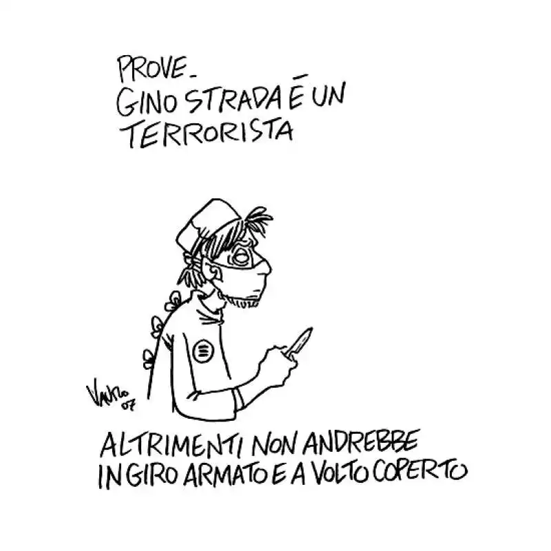 vignetta di vauro su gino strada