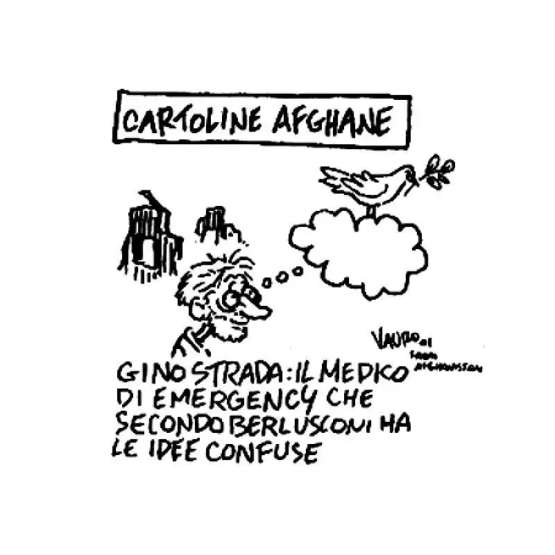 vignetta di vauro su gino strada 