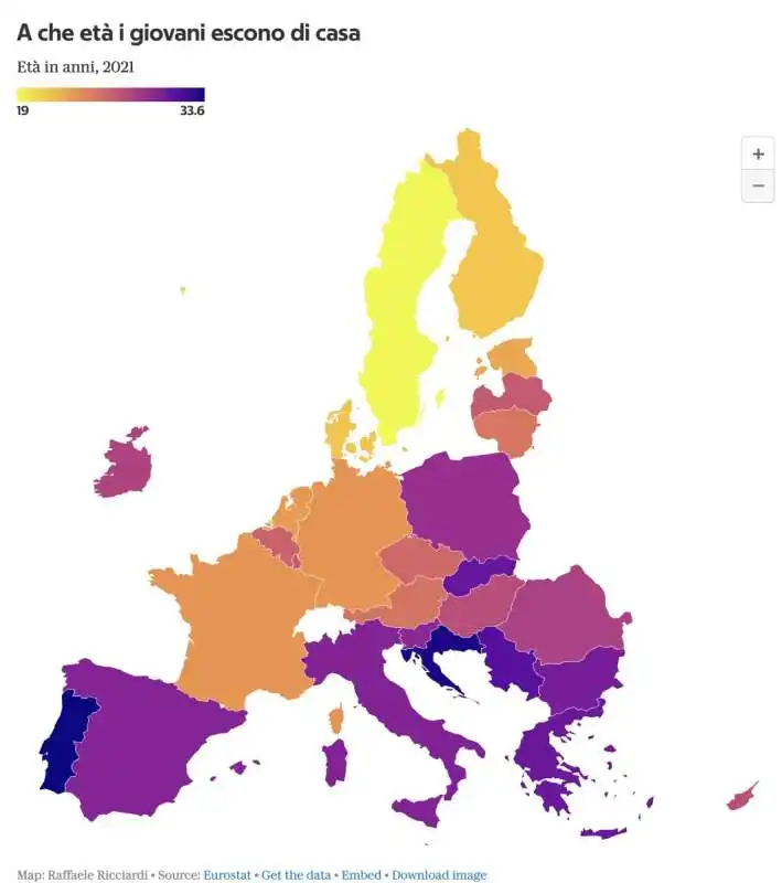 A CHE ETA I GIOVANI ESCONO DI CASA - EUROPA