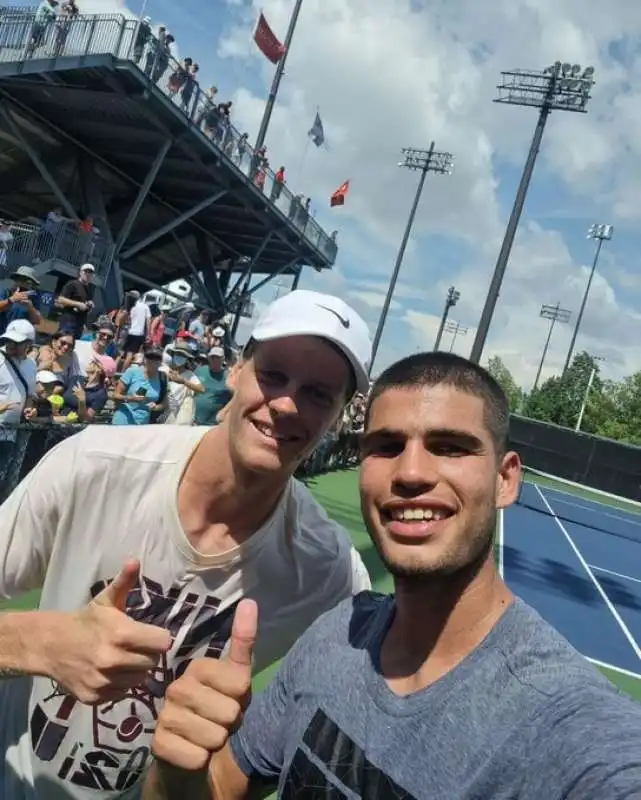 ALLENAMENTO DI JANNIK SINNER E CARLOS ALCARAZ A MONTREAL 