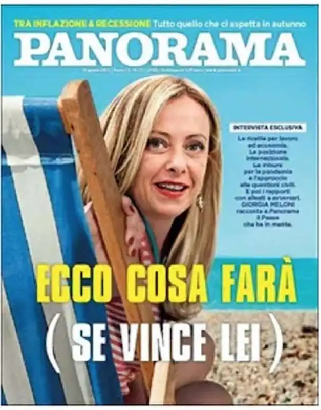 GIORGIA MELONI IN COPERTINA SU PANORAMA 