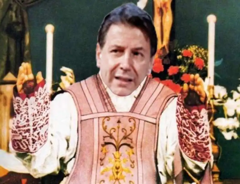 GIUSEPPE CONTE  PADRE PIO MEME 