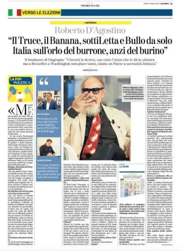 INTERVISTA DE LA STAMPA A DAGO