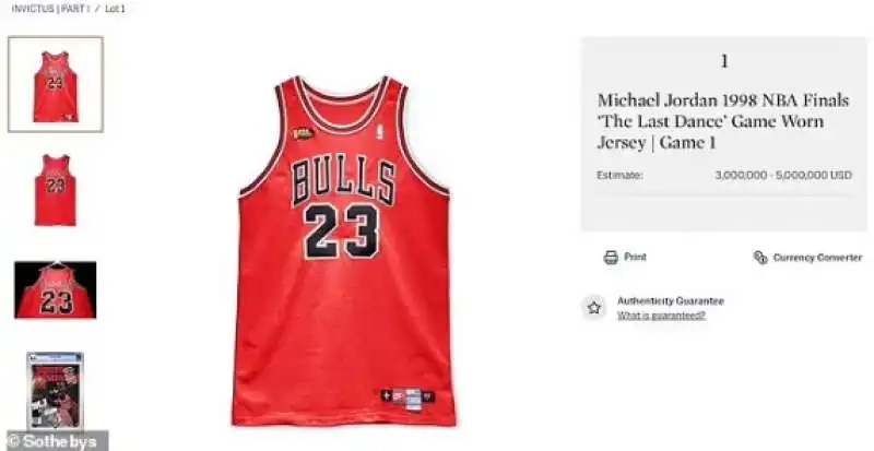 la maglia indossata da michael jordan durante la sua stagione con i chicago bulls 2