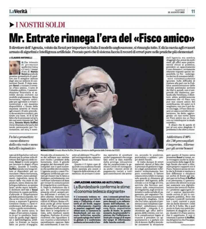 articolo della verita contro ernesto maria ruffini  