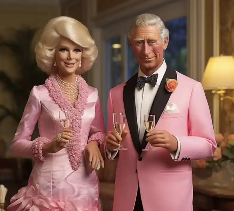 camilla parker bowls e il principe carlo   immagine creata dal dailymail con barbie.me 