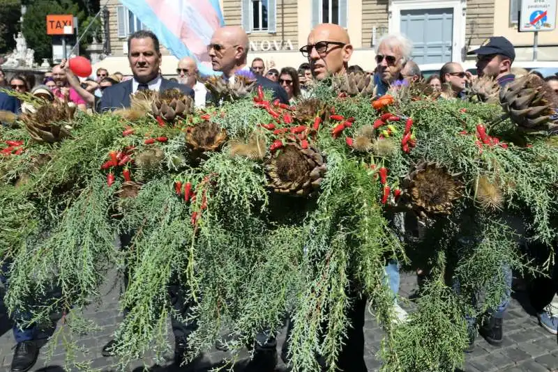 composizione di mirto carciofi e peperoncini  foto di bacco 