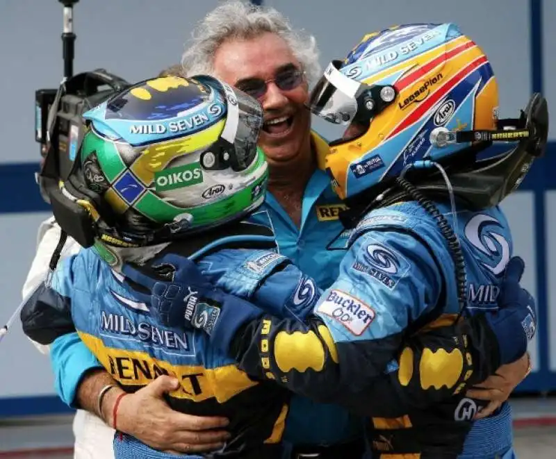 Flavio Briatore Fernando Alonso Giancarlo Fisichella 