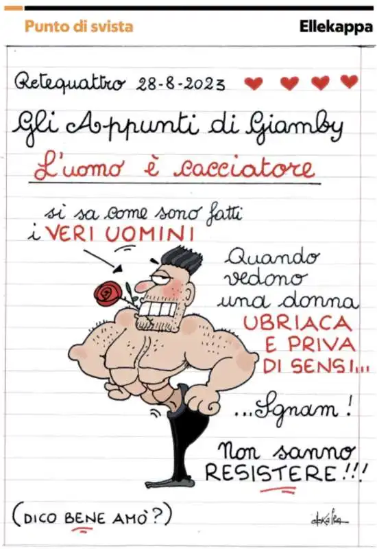 GLI APPUNTI DI GIAMBY - VIGNETTA SU ANDREA GIAMBRUNO BY ELLEKAPPA 