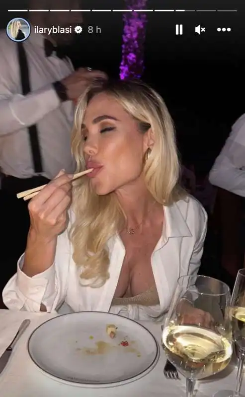 ilary blasi al billionaire   porto cervo    instagram story     