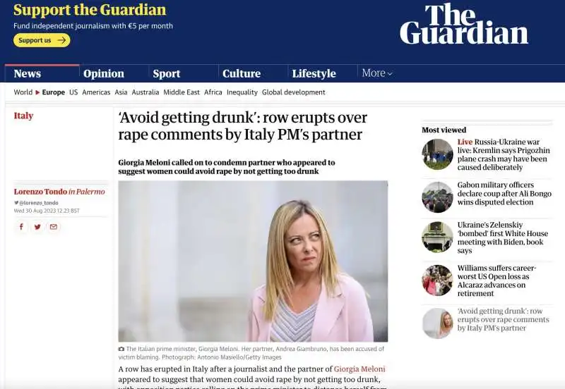 LA POLEMICA SU GIAMBRUNO FINISCE SUL GUARDIAN