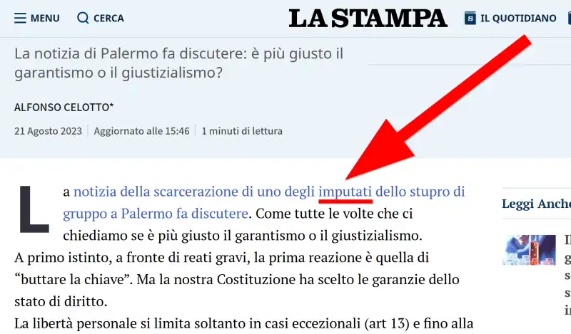 la stampa, gli indagati trasformati in imputati