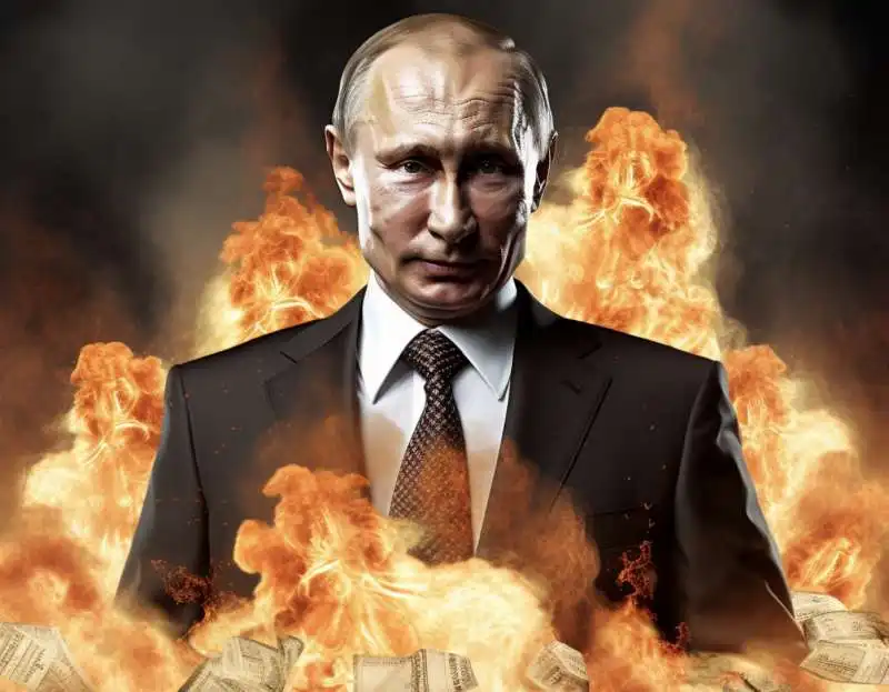 putin on fire