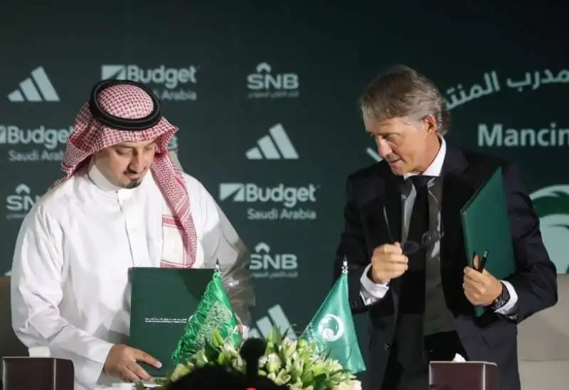 roberto mancini - presentazione da ct dell arabia saudita 