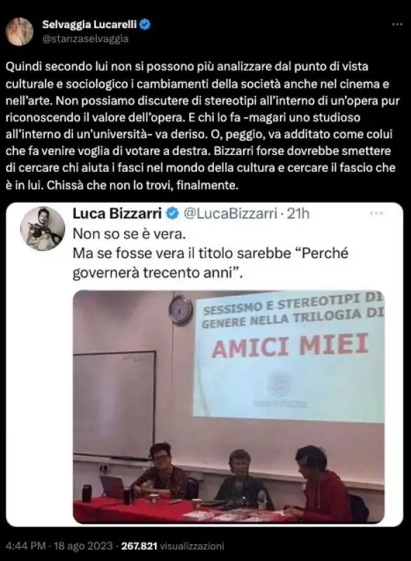 selvaggia lucarelli contro luca bizzarri 