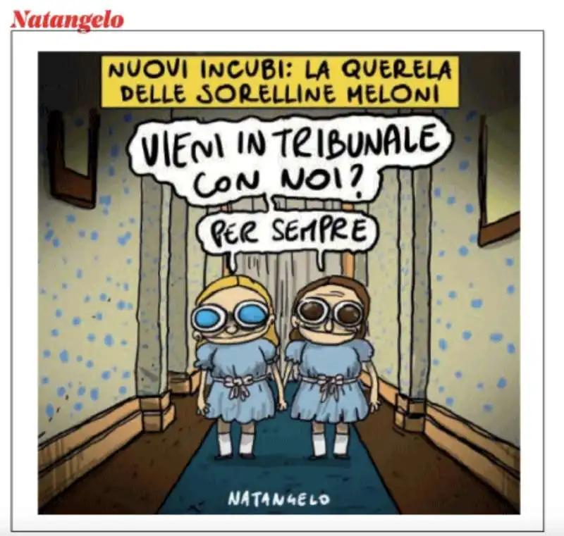 VIGNETTA DI NATANGELO DOPO LA QUERELA DI ARIANNA MELONI