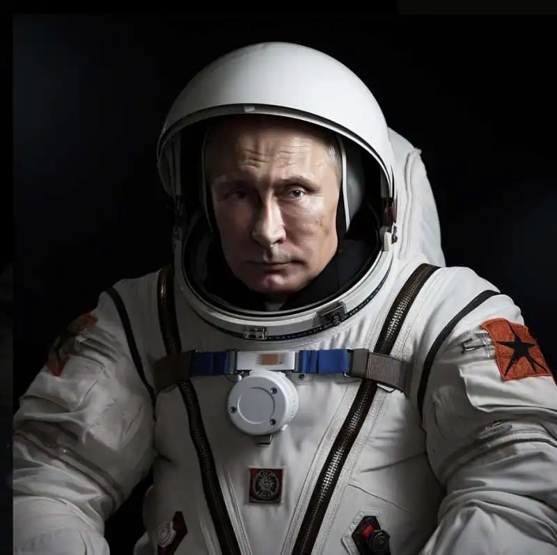 VLADIMIR PUTIN ASTRONAUTA - IMMAGINE CREATA CON MIDJOURNEY    