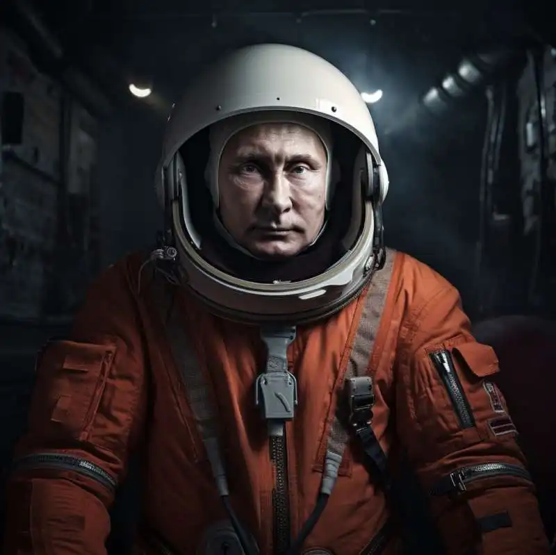 VLADIMIR PUTIN ASTRONAUTA - IMMAGINE CREATA CON MIDJOURNEY 