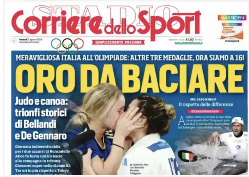 alice bellandi prima pagina corriere dello sport