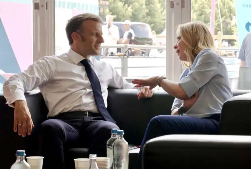 EMMANUEL MACRON E GIORGIA MELONI DURANTE LE OLIMPIADI DI PARIGI 2024