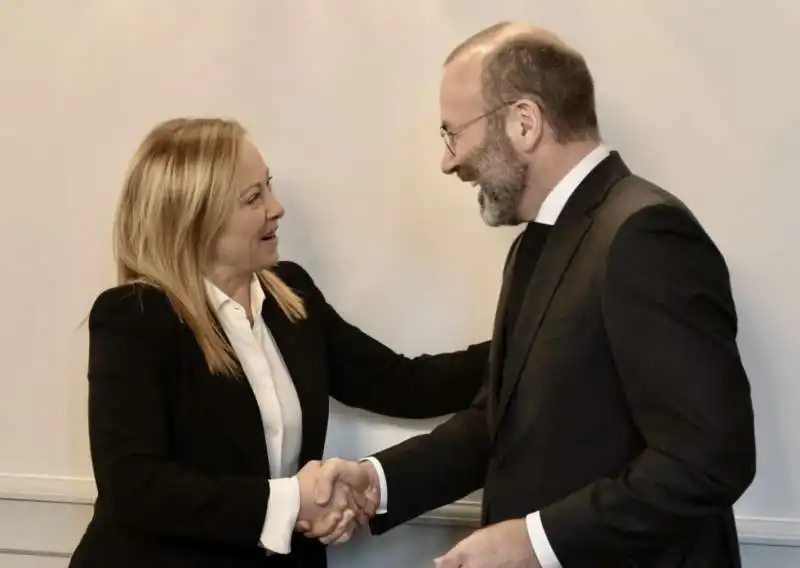 GIORGIA MELONI MANFRED WEBER