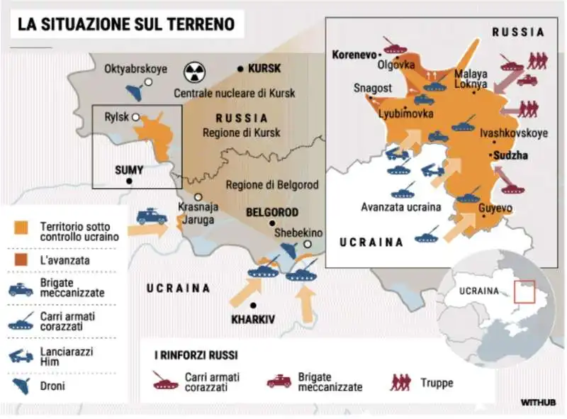 GUERRA TRA RUSSIA E UCRAINA - LA SITUAZIONE SUL TERRENO - AGOSTO 2024