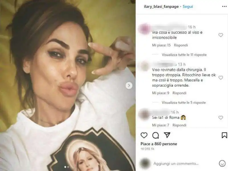 ilary blasi commenti ig