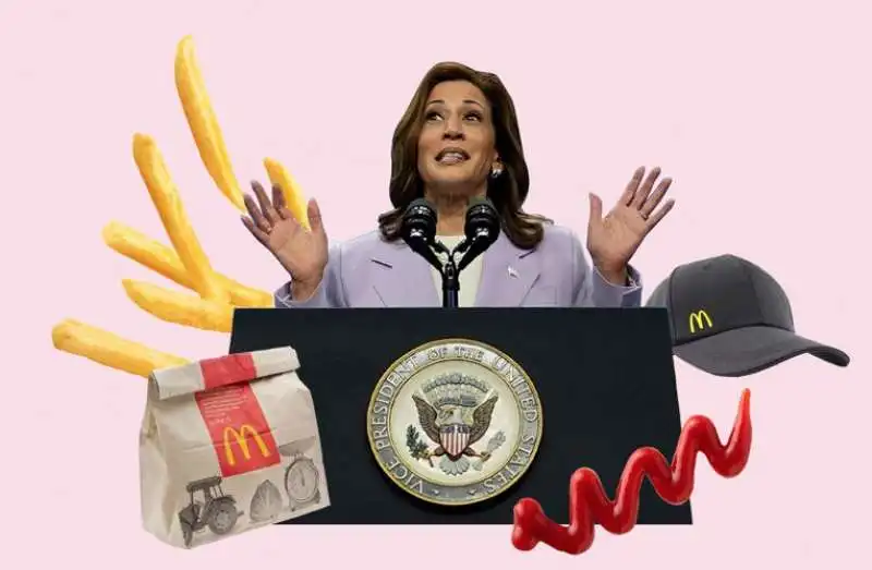 KAMALA HARRIS MCDONALDS - ILLUSTRAZIONE WASHINGTON POST