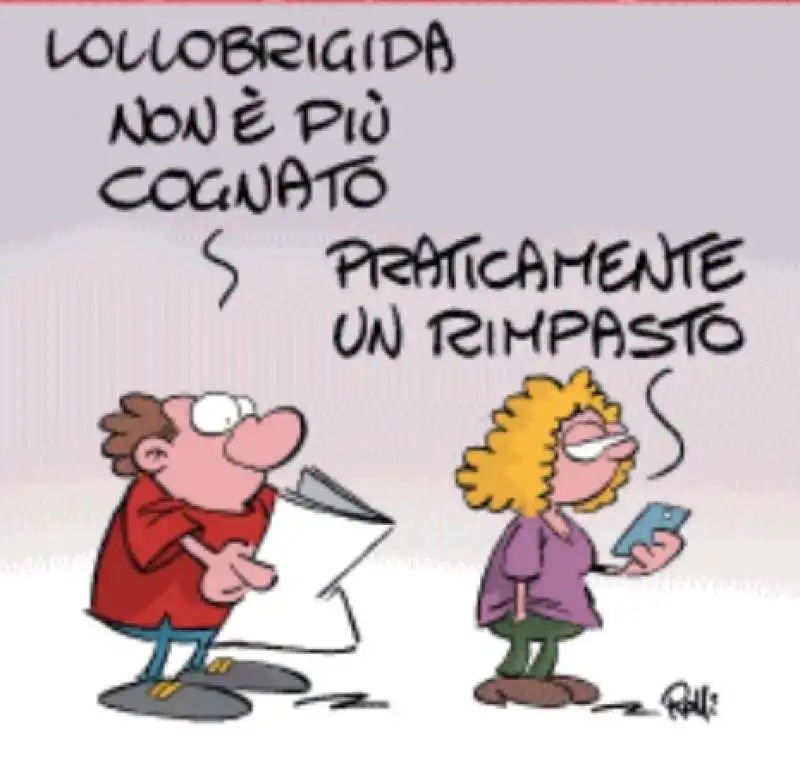 LA SEPARAZIONE TRA ARIANNA MELONI E FRANCESCO LOLLOBRIGIDA - VIGNETTA BY ROLLI - IL GIORNALONE - LA STAMPA