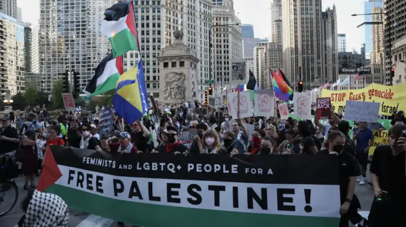 manifestazione pro palestina a chicago