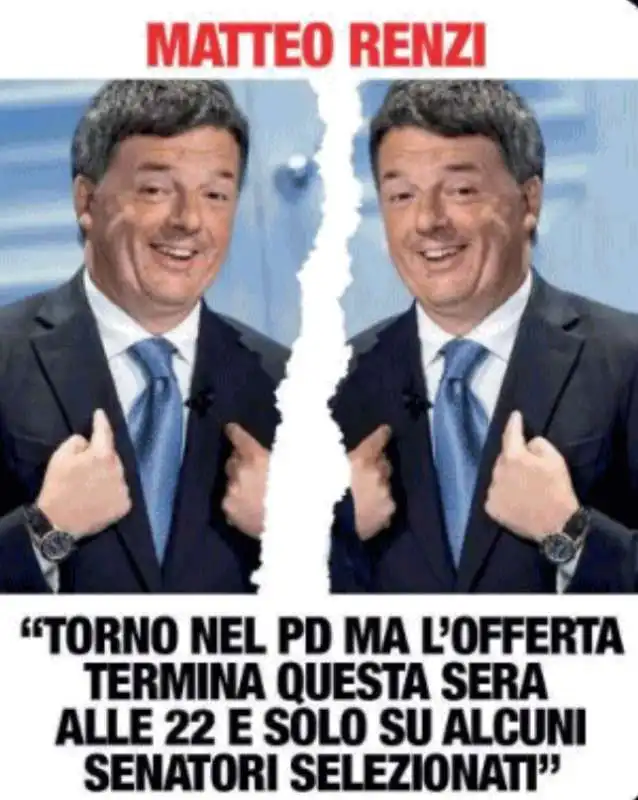 MATTEO RENZI VS MATTEO RENZI - MEME IL GIORNALONE - LA STAMPA 