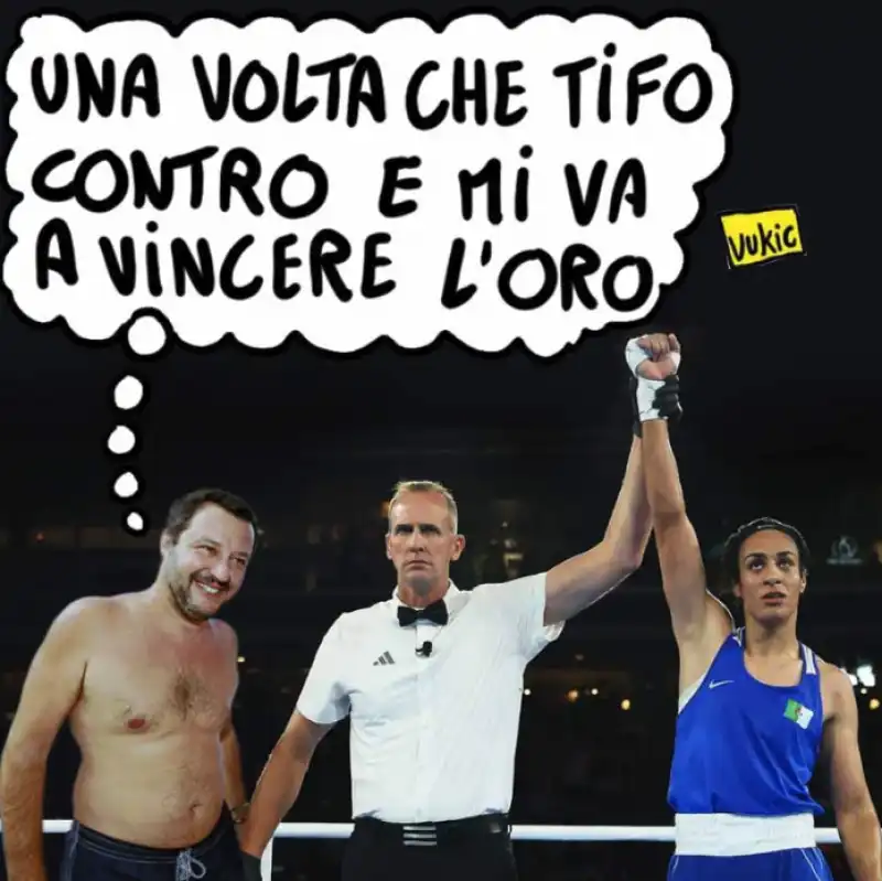 MATTEO SALVINI IMANE KHELIF - MEME BY VUKIC 