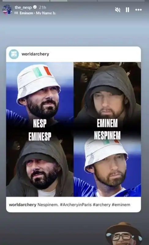 mauro nespoli condivide i meme sulla somiglianza con eminem 