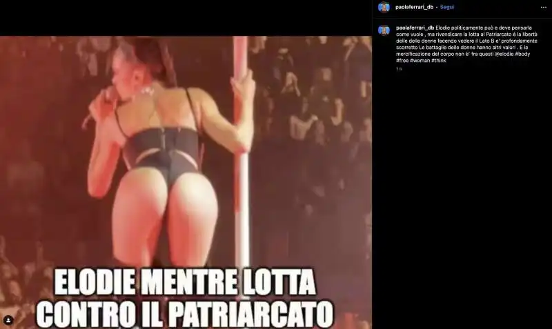 PAOLA FERRARI PUBBLICA SU INSTAGRAM UN MEME DI DAGOSPIA SU ELODIE

