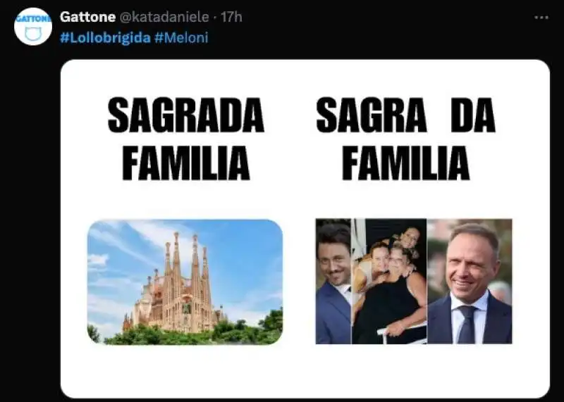 tweet sulla separazione tra arianna meloni e francesco lollobrigida 1