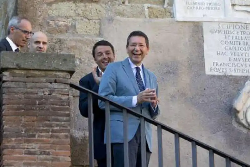 IGNAZIO MARINO E MATTEO RENZI IN CAMPIDOGLIO 