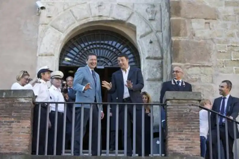 IGNAZIO MARINO E MATTEO RENZI IN CAMPIDOGLIO 