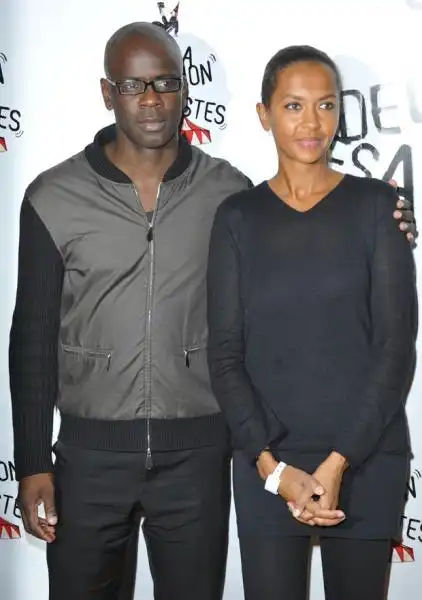 Lilian Thuram et Karine Lemarchand au au eme Gala de l Union Des Artistes a Paris ke novembre portrait w 