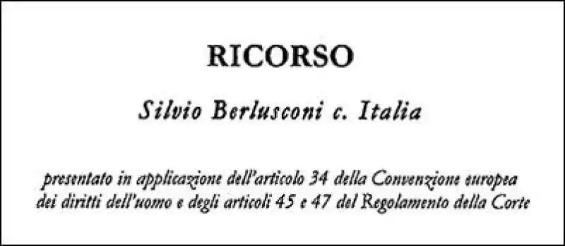 RICORSO DI BERLUSCONI 