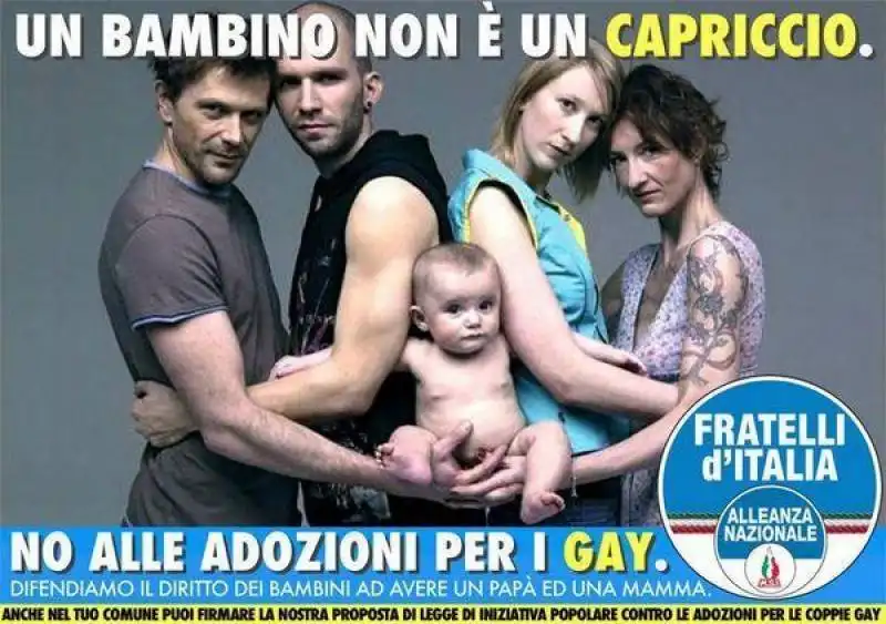 fratelli d'italia poster omofobo