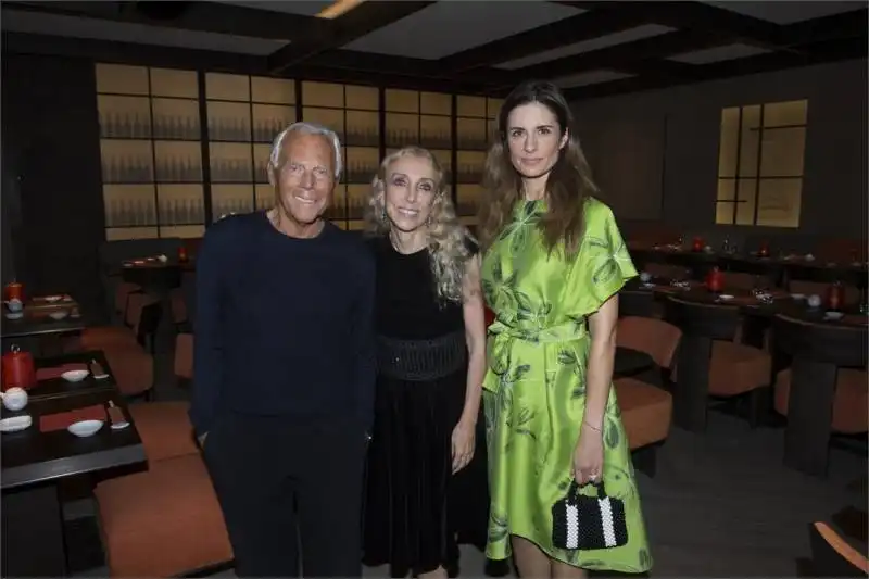 giorgio armani, franca sozzani e livia firth