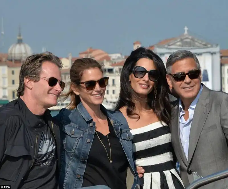 i clooney con cindy crawford e il marito