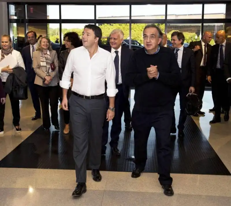 RENZI MARCHIONNE ALLA FABBRICA CHRYSLER