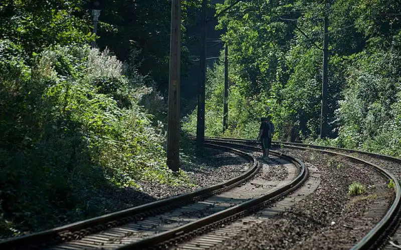 curiosi al sito di ritrovamento del treno   walbrzych