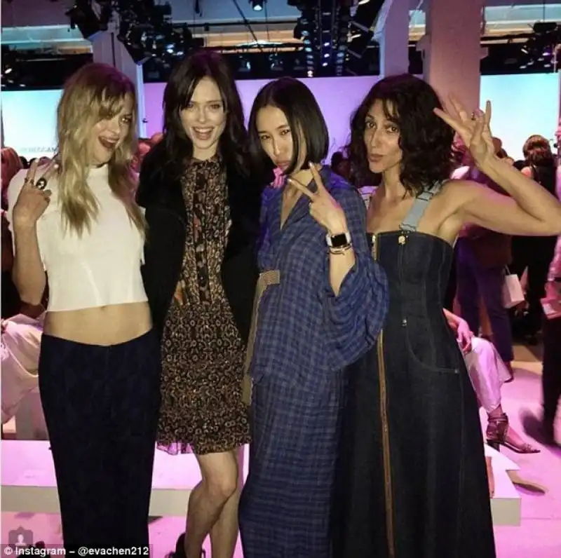 eva chen con jamie king e coco rocha   ny fashion week