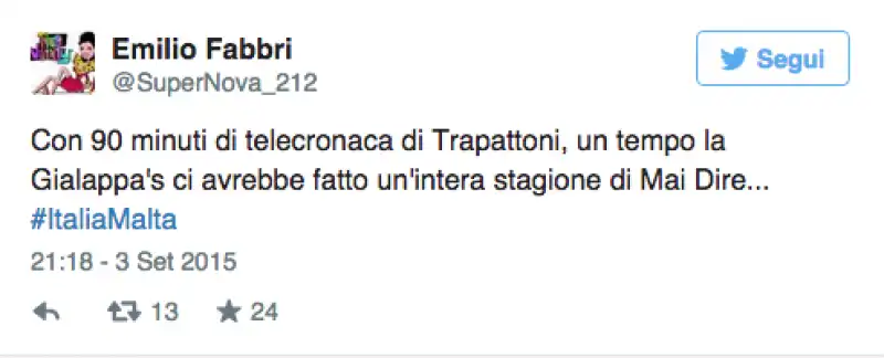 TWEET SU TRAPATTONI