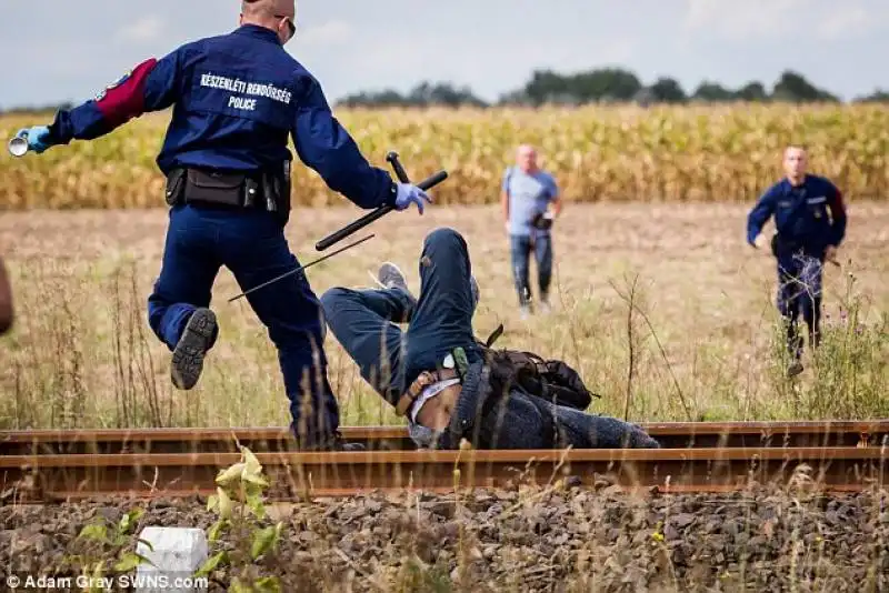 un migrante cade sui binare mentre tenta di scappare dalla polizia ungherese