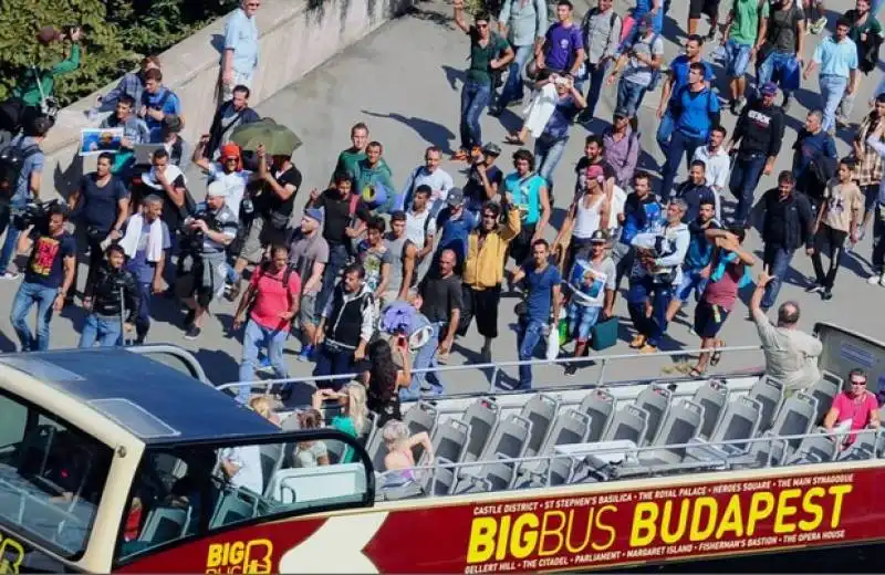 ungheria   200 profughi in cammino da budapest a vienna   6