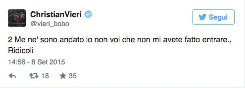 VIERI TWEET