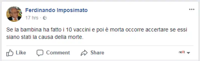 ferdinando  imposimato vaccini malaria